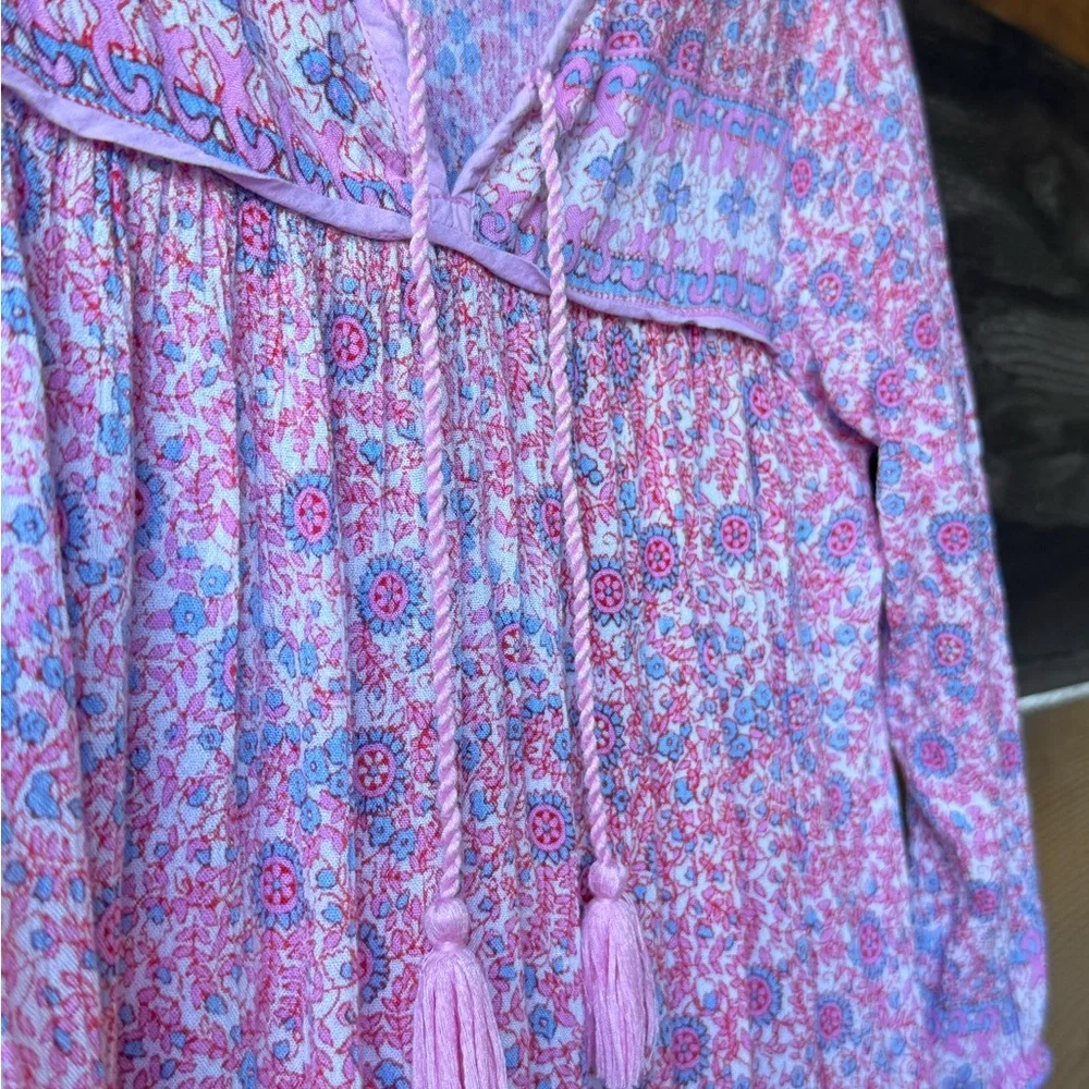 Girls’ Boutique Pink Floral Boho Tunic Dress - Picture 2 of 3